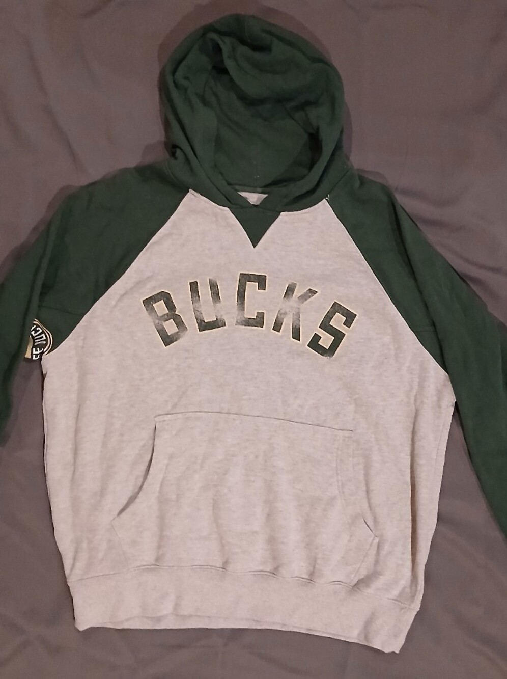Green & Gray 'BUCKS' Raglan Hoodie Sweater